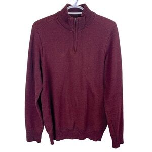 Robert Graham sz M Burgundy Red Quarter 1/4 Zip Pullover Men’s Sweater